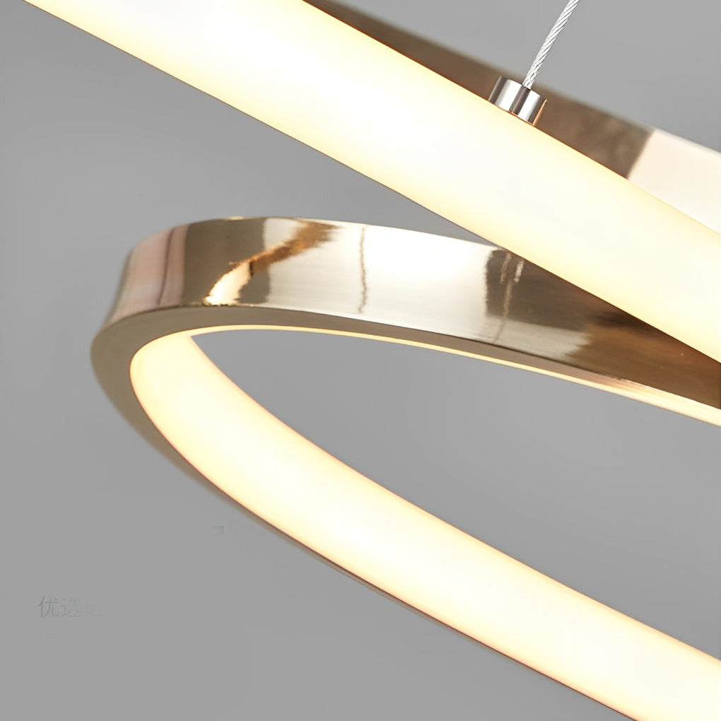 [Open-Box] Wavy Double 8-shaped LED Stepless Dimming Nordic Chandelier Hanging Lamp