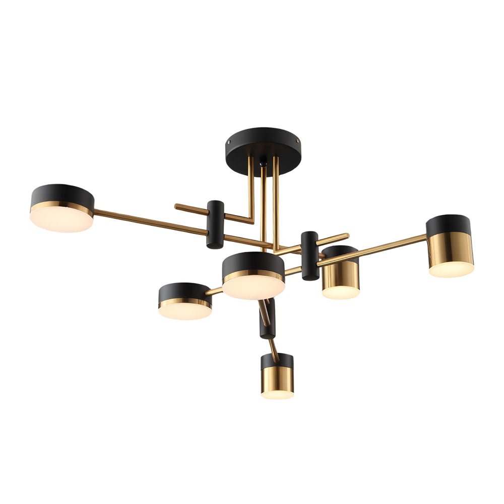 Black and Gold Sputnik Ceiling Light Geometric Radial Light