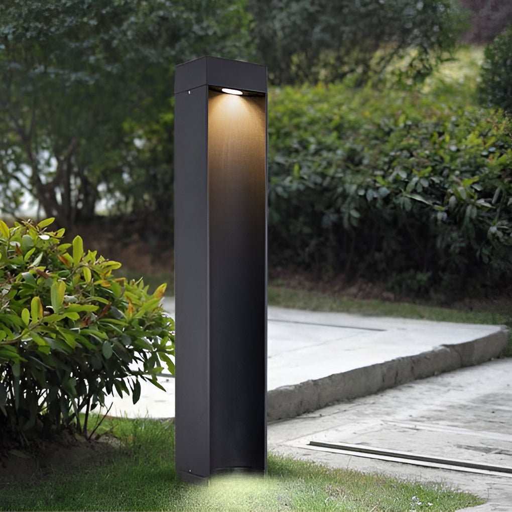 Bollard LED Lights Modern Black Outdoor Lawn Light