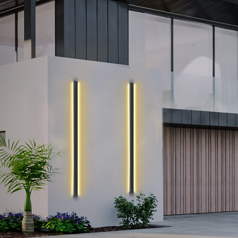 Black Linear Wall Light LED Modern Waterproof Outdoor Light