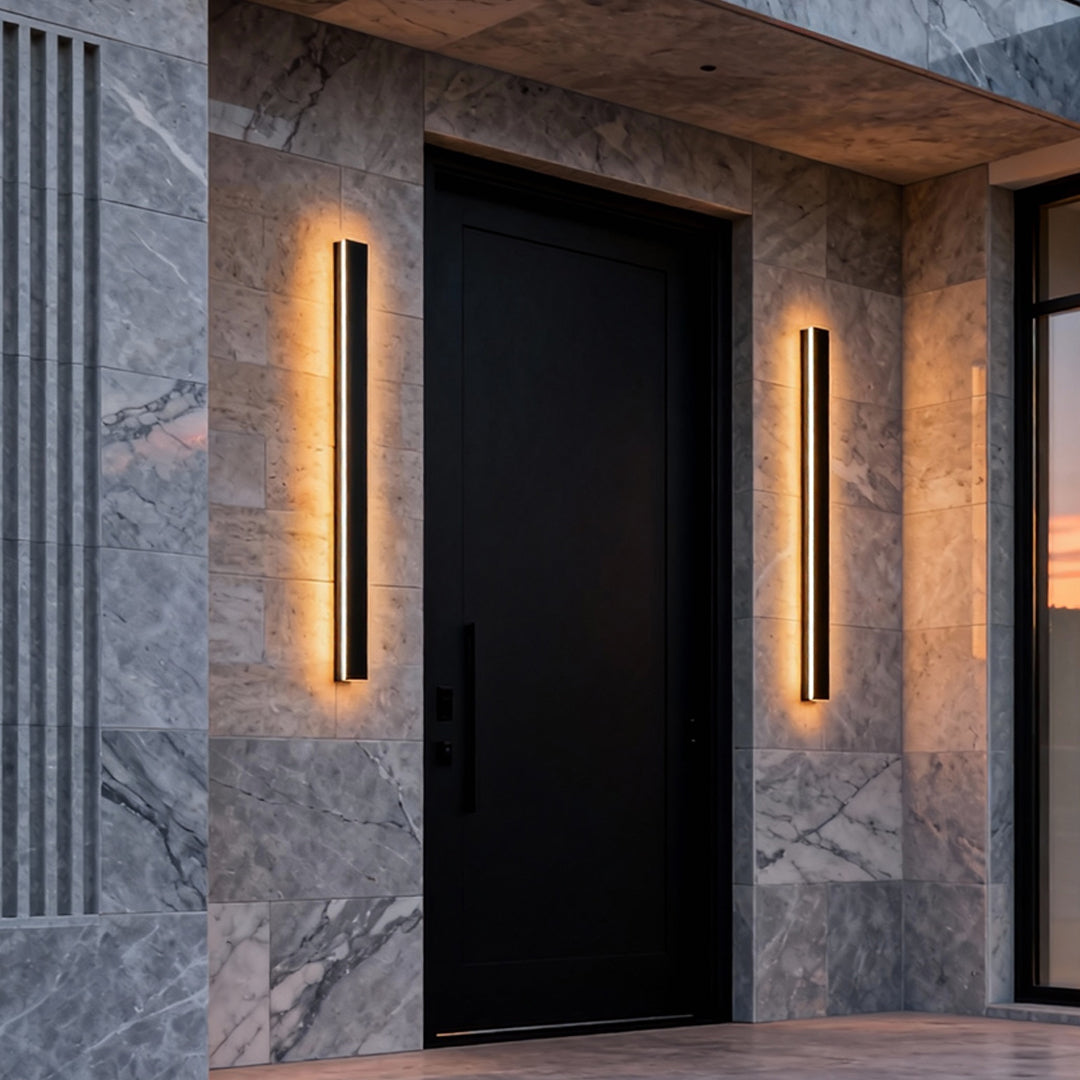 Black Linear Wall Light LED Modern Waterproof Outdoor Light