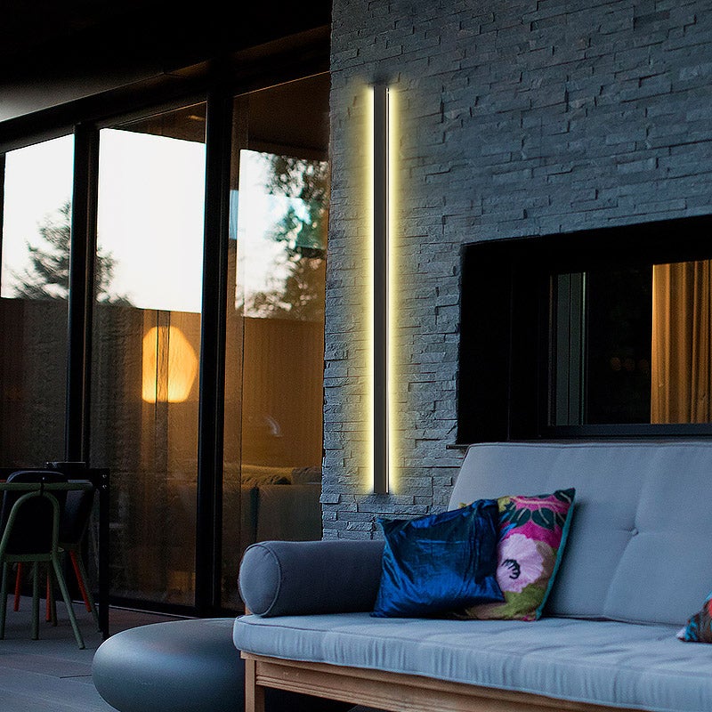 Black Linear Wall Light LED Modern Waterproof Outdoor Light