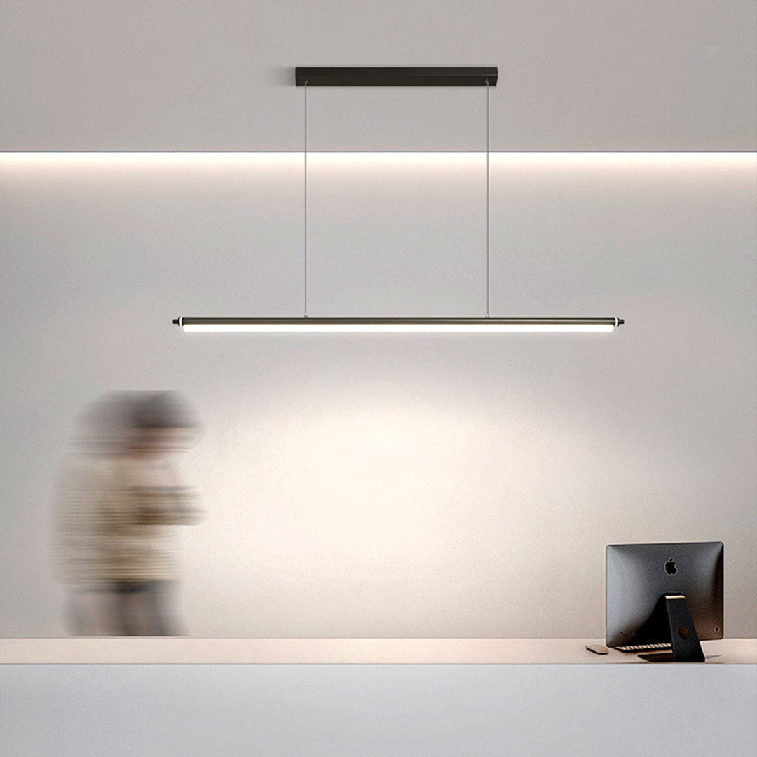 Black Metal Pendant Light Nordic Minimalist LED Linear Ceiling Light