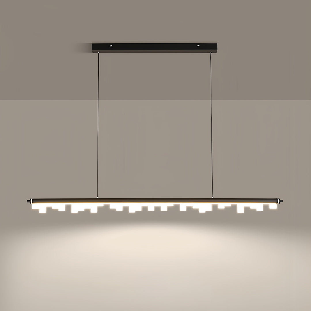 Black Metal Pendant Light Nordic Minimalist LED Linear Ceiling Light