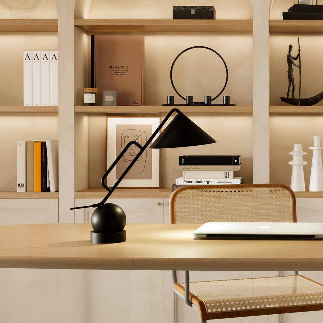 Black Metal Desk Lamp Creative LED Industrial Style Black Study Lamp
