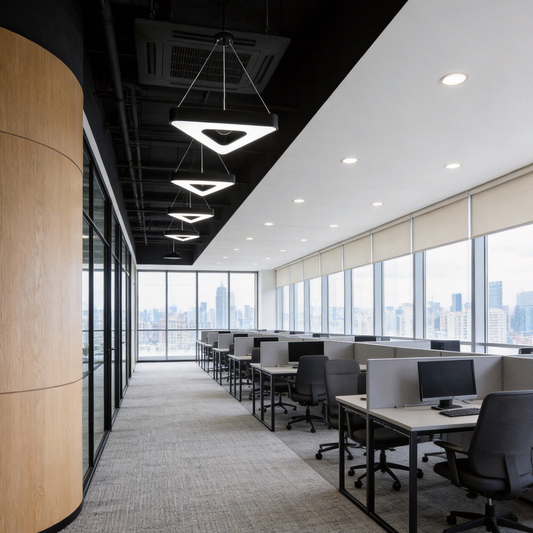 Black Modern Chandeliers Creative LED Triangular Ceiling Light