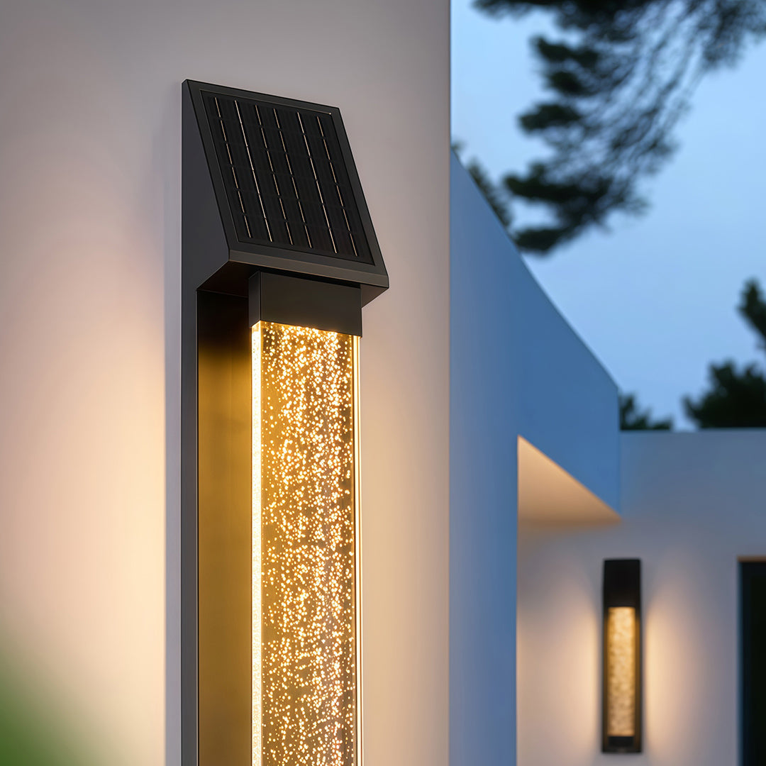 Black Outdoor Lighting Sconce Waterproof Solar Light