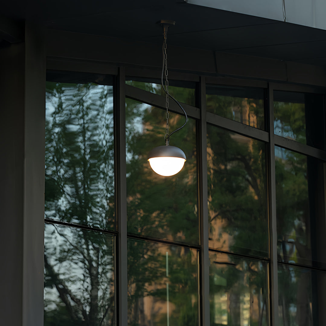 Black Outdoor Pendant Light Waterproof Terrace Ceiling Light