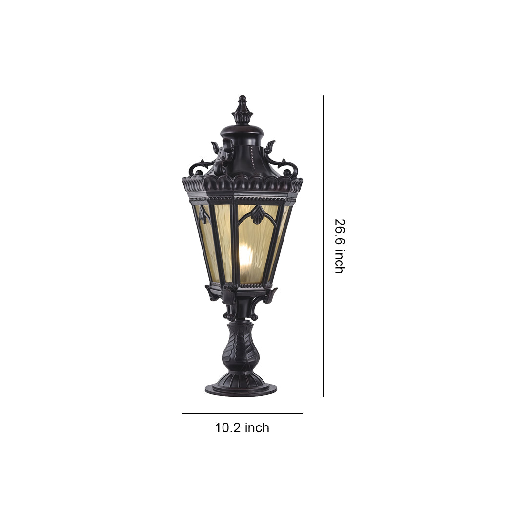 Black Outdoor Pillar Lights Waterproof Aluminum Column Head Lights