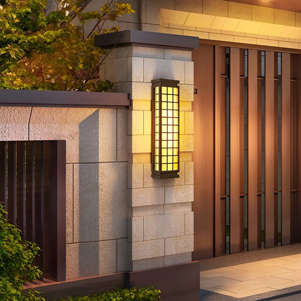 Black Outdoor Sconce Light Classic Rectangle T5 Waterproof Light