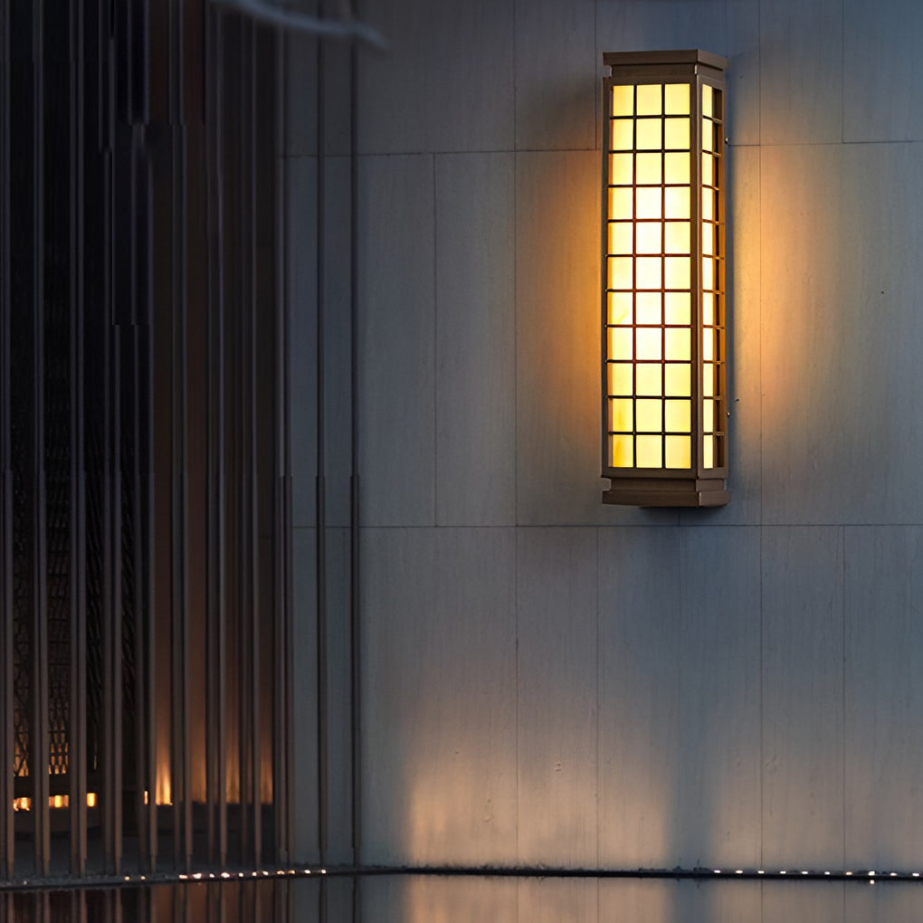 Black Outdoor Sconce Light Classic Rectangle T5 Waterproof Light