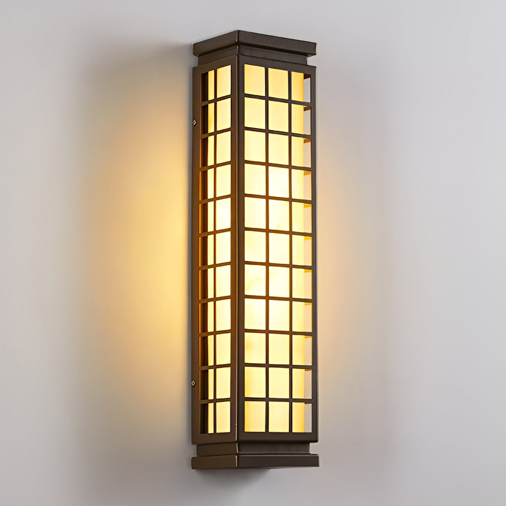 Black Outdoor Sconce Light Classic Rectangle T5 Waterproof Light