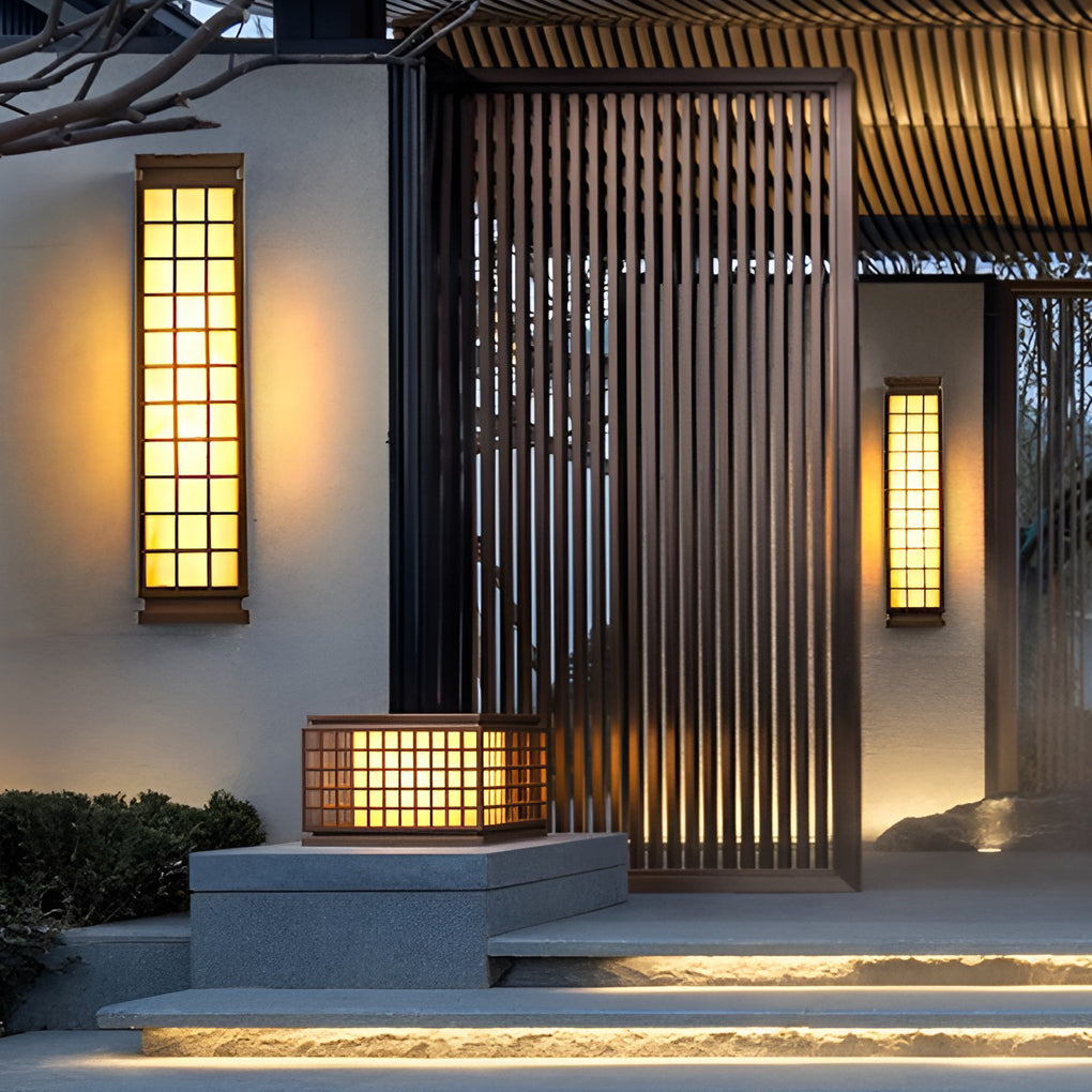 Black Outdoor Sconce Light Classic Rectangle T5 Waterproof Light