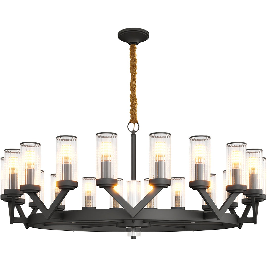 Glass Drop Chandelier High-End Luxury Copper Ceiling Light
