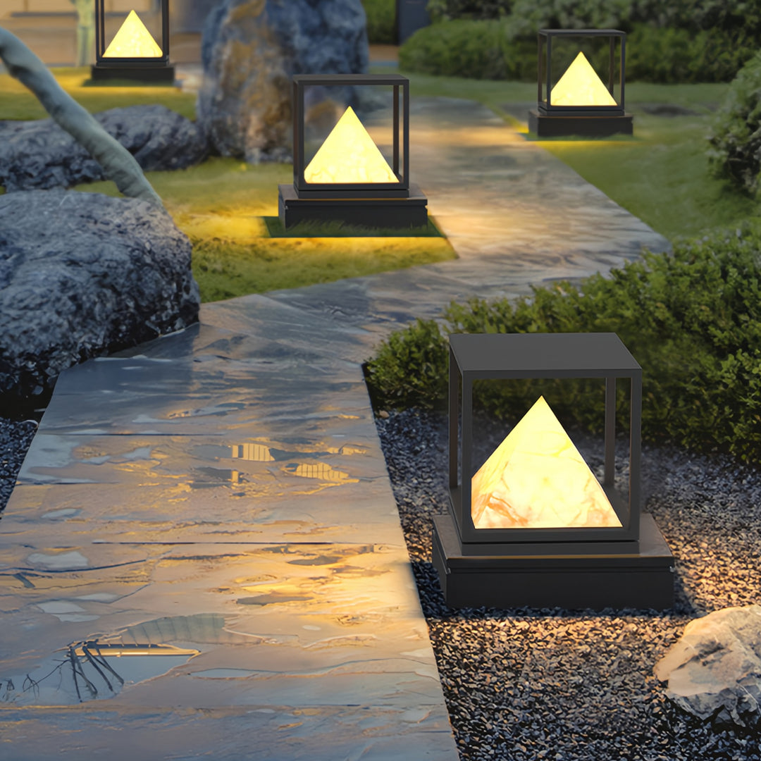 Light Pillar Design Outdoor Artificial Marble Courtyard Lamp