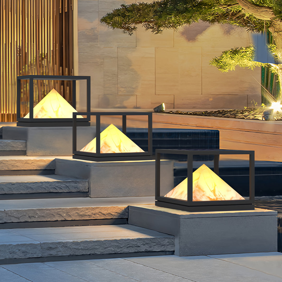 Light Pillar Design Outdoor Artificial Marble Courtyard Lamp