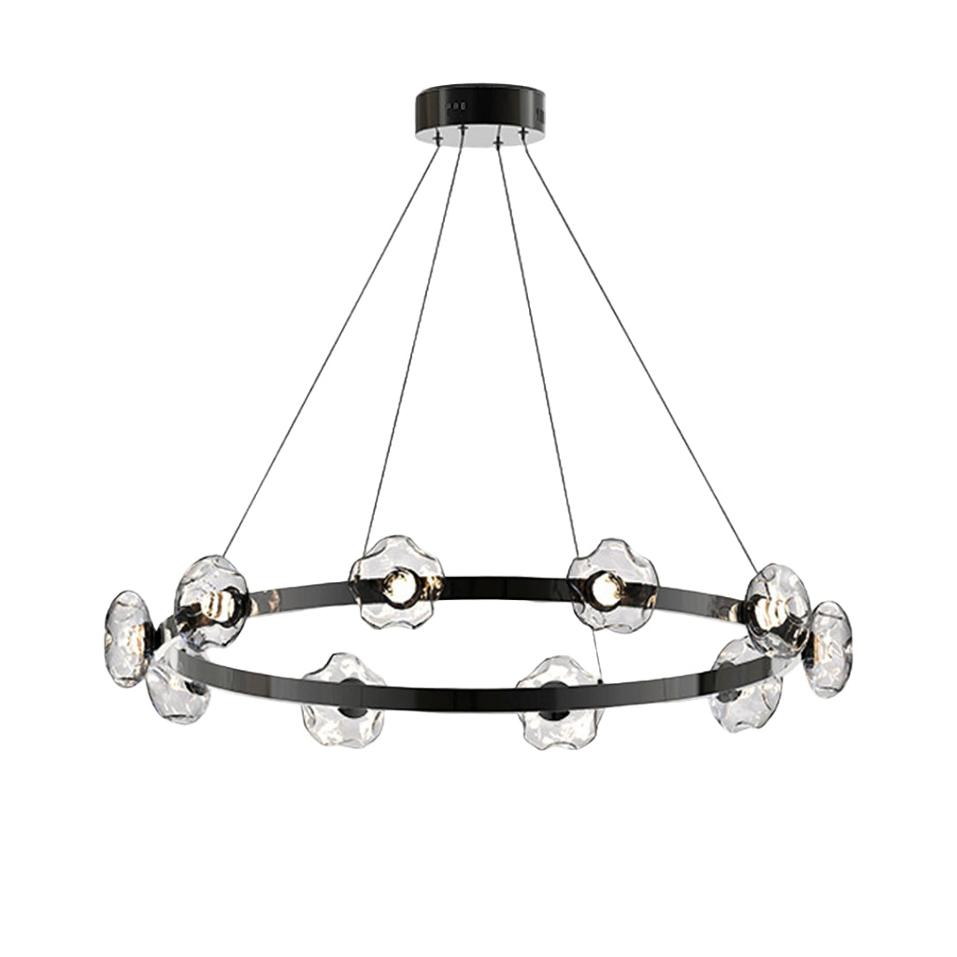 LED Dome Glass Ring Chandeliers Nordic Modern Ceiling Light