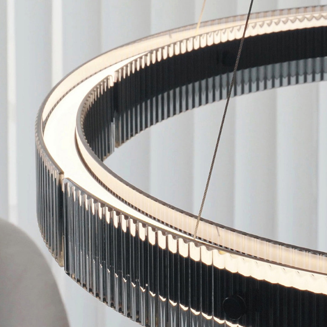 Black Round Chandeliers Italian Minimalist Glass Light