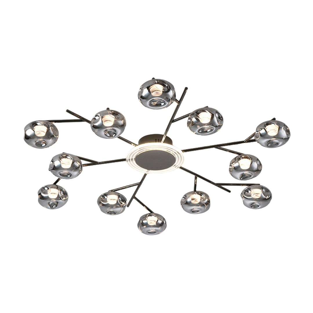 Round Large Semi Flush Mount Lighting Branching Semi-Flush Ceiling Light