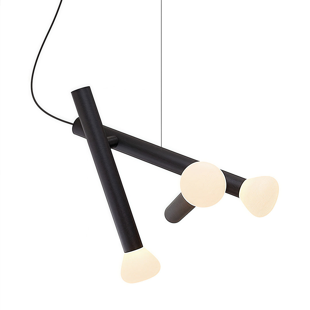 Black Small Pendant Light Cylindrical Design Ceiling Light