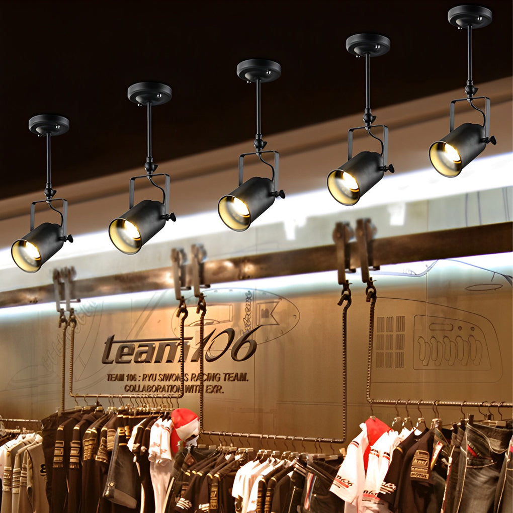 Black Track Light Adjustable Industrial Spotlight