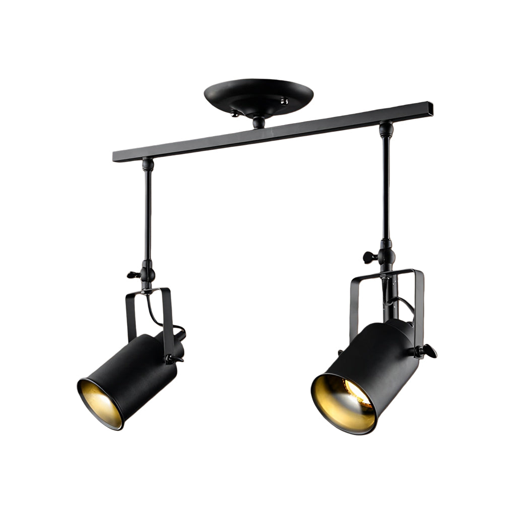 Black Track Light Adjustable Industrial Spotlight