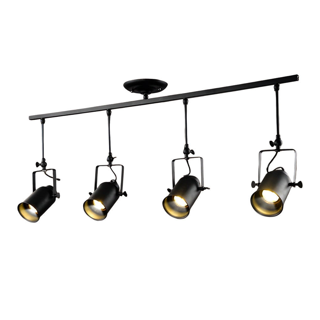 Black Track Light Adjustable Industrial Spotlight