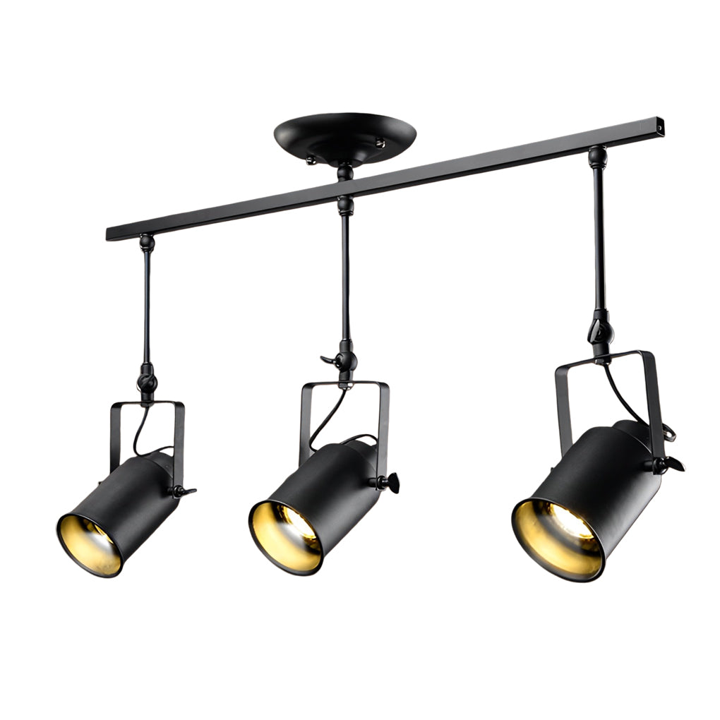 Black Track Light Adjustable Industrial Spotlight