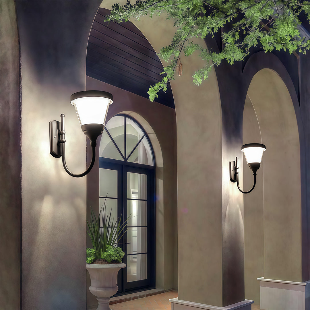 Black Outdoor Wall Mount Lighting Waterproof Garden Light