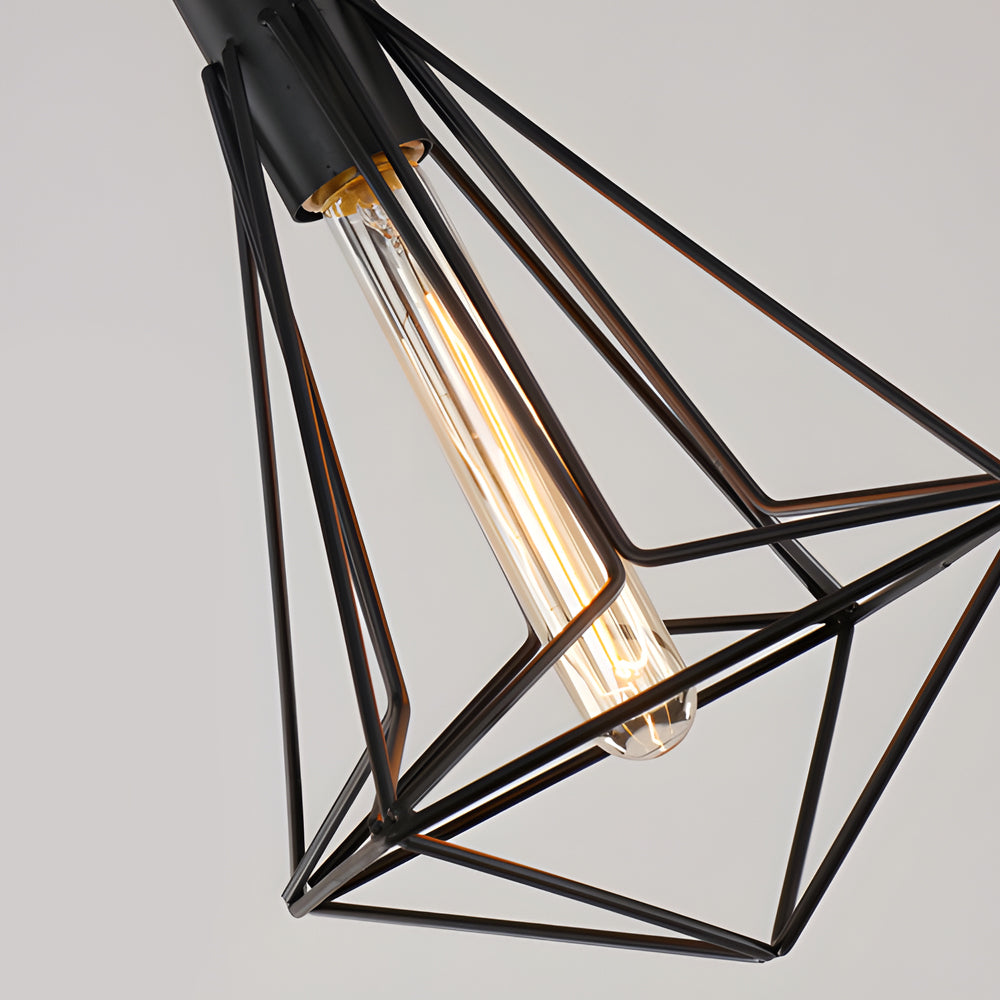Black Wire Cage Pendant Light Vintage Geometric Ceiling Light