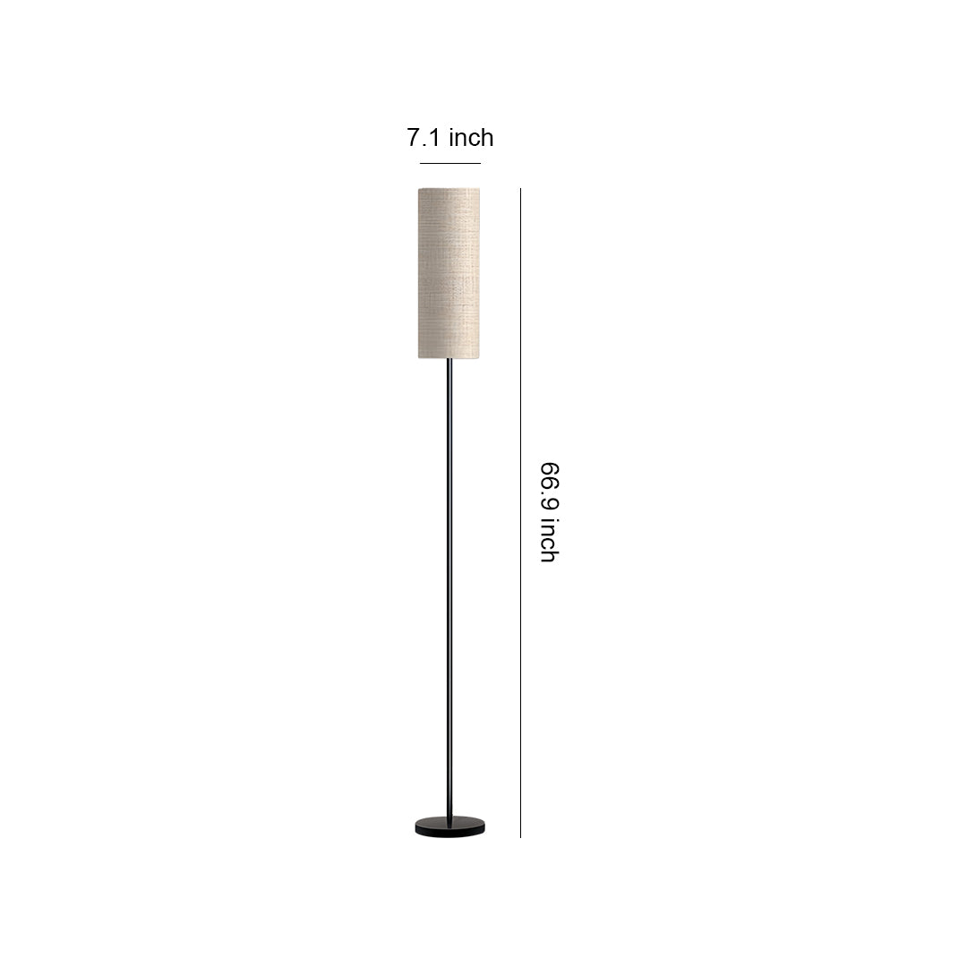 Black Wrought Iron Floor Lamps Artistic Linen Cover Light