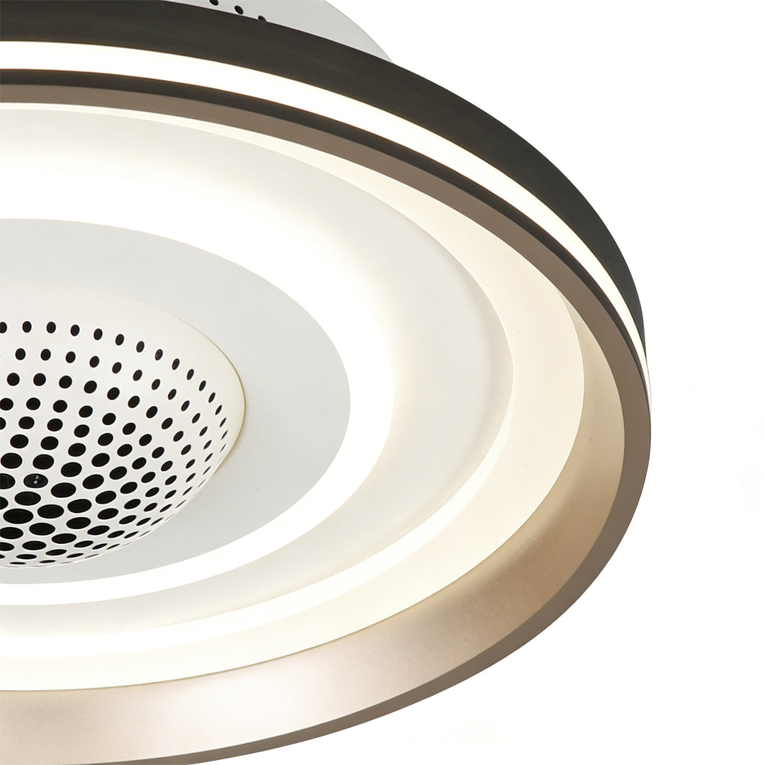 Bladeless Ceiling Fan with Lighting Round LED Invisible Light