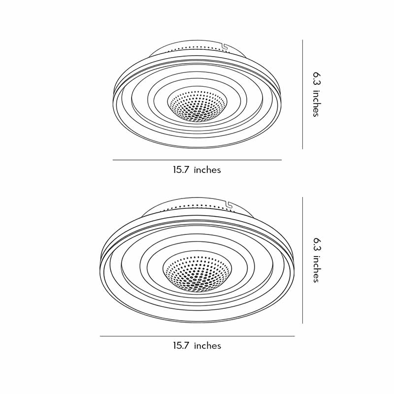 Bladeless Ceiling Fan with Lighting Round LED Invisible Light