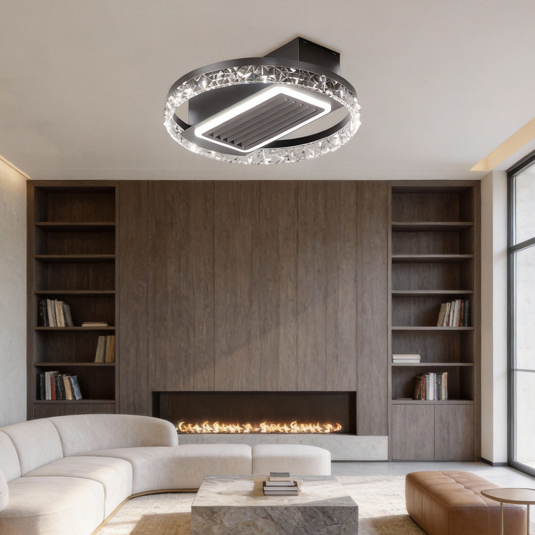 Bladeless Fan Lamp Modern Round 6‑speed Dimmable Light
