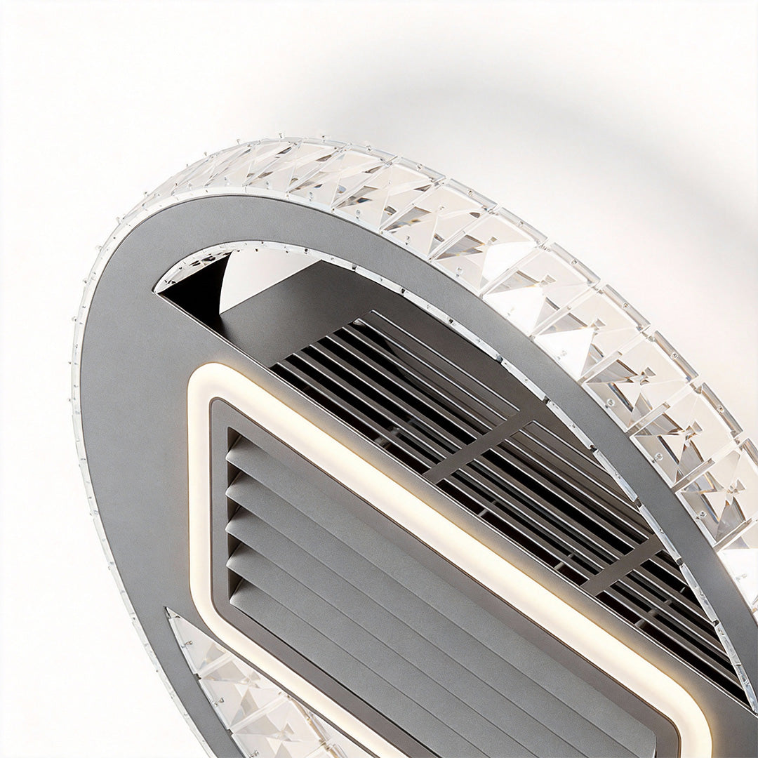 Bladeless Fan Lamp Modern Round 6‑speed Dimmable Light