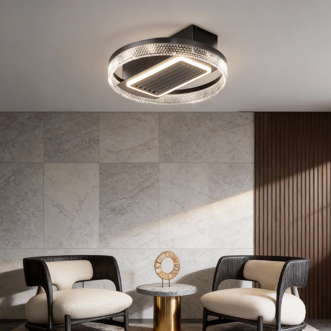 Bladeless Fan Lamp Modern Round 6‑speed Dimmable Light