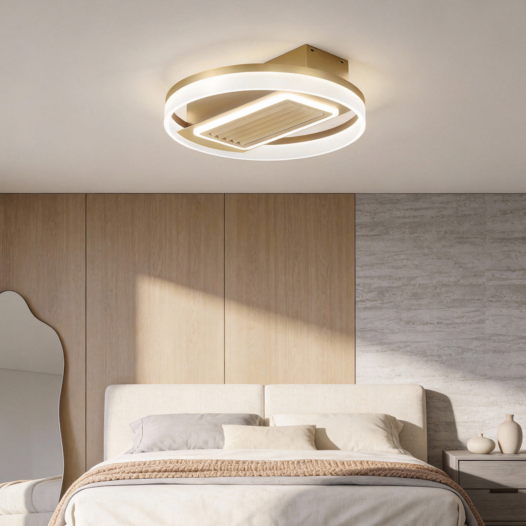 Bladeless Fan Lamp Modern Round 6‑speed Dimmable Light