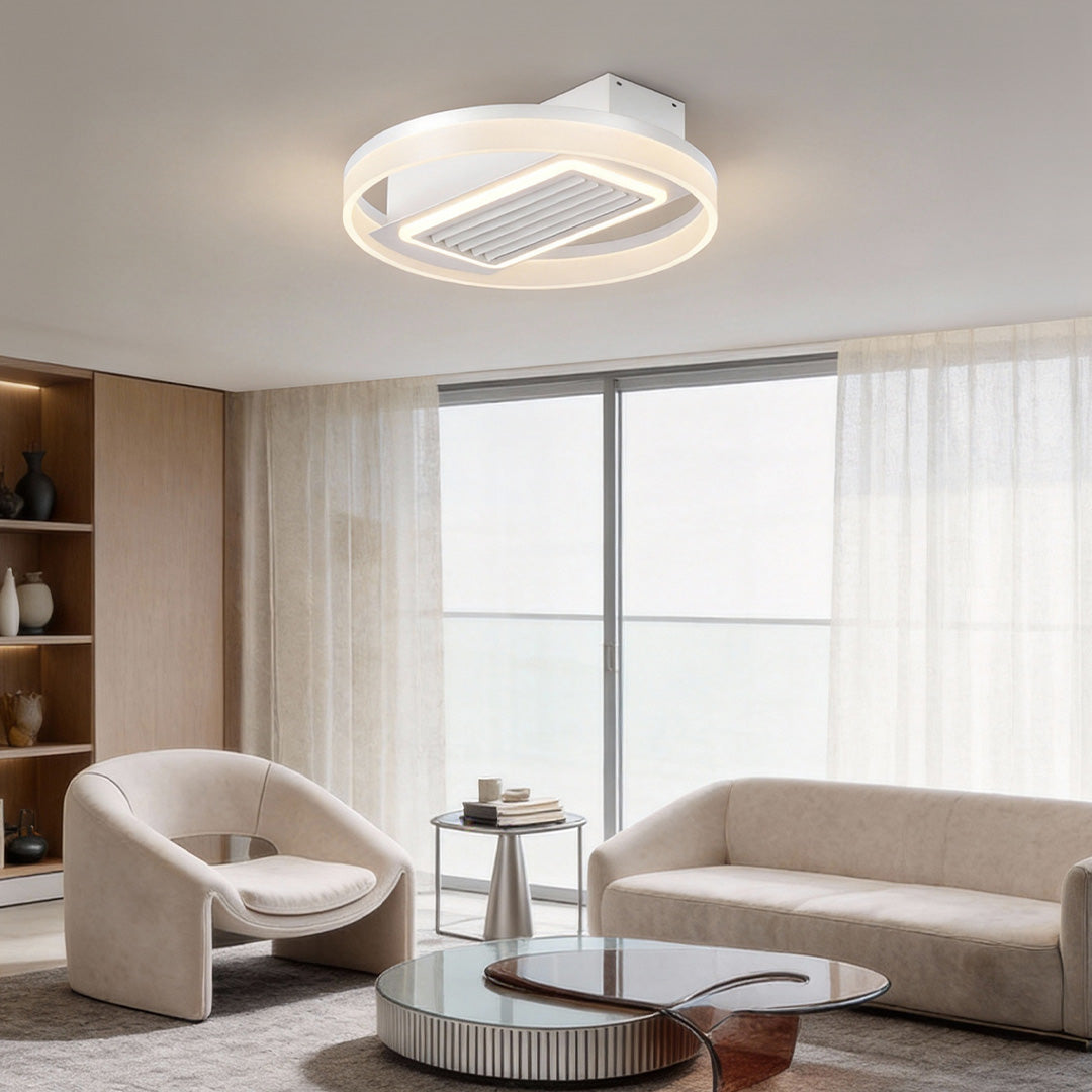 Bladeless Fan Lamp Modern Round 6‑speed Dimmable Light