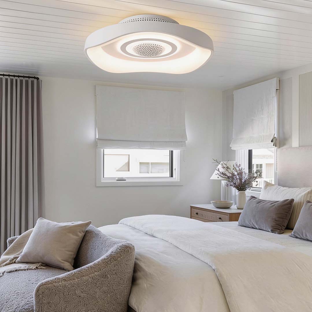 Bladeless Fan with Light Modern Round Dimmable LED Light