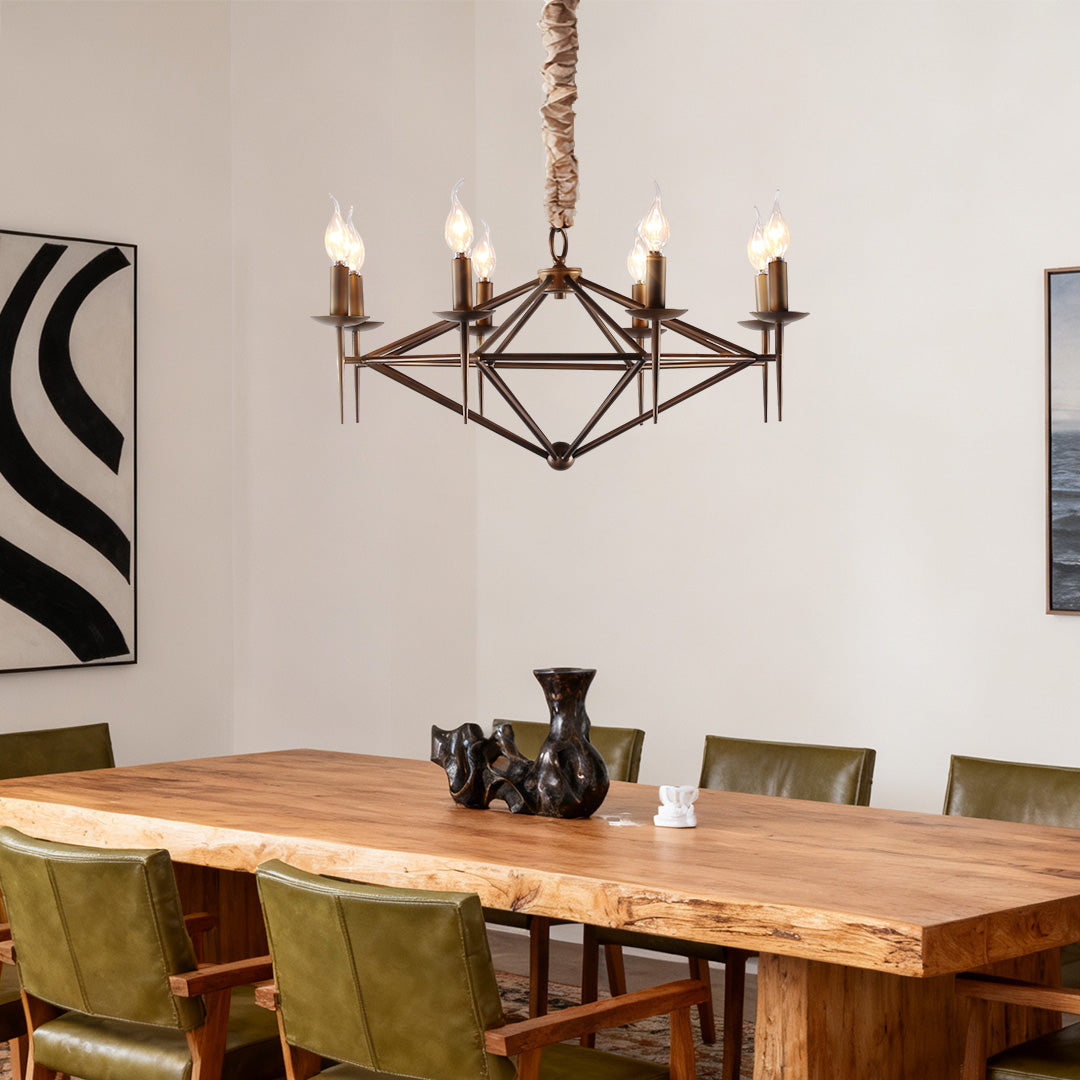 Brown Chandelier Nordic Style Acrylic Elegant Metal Ceiling Light