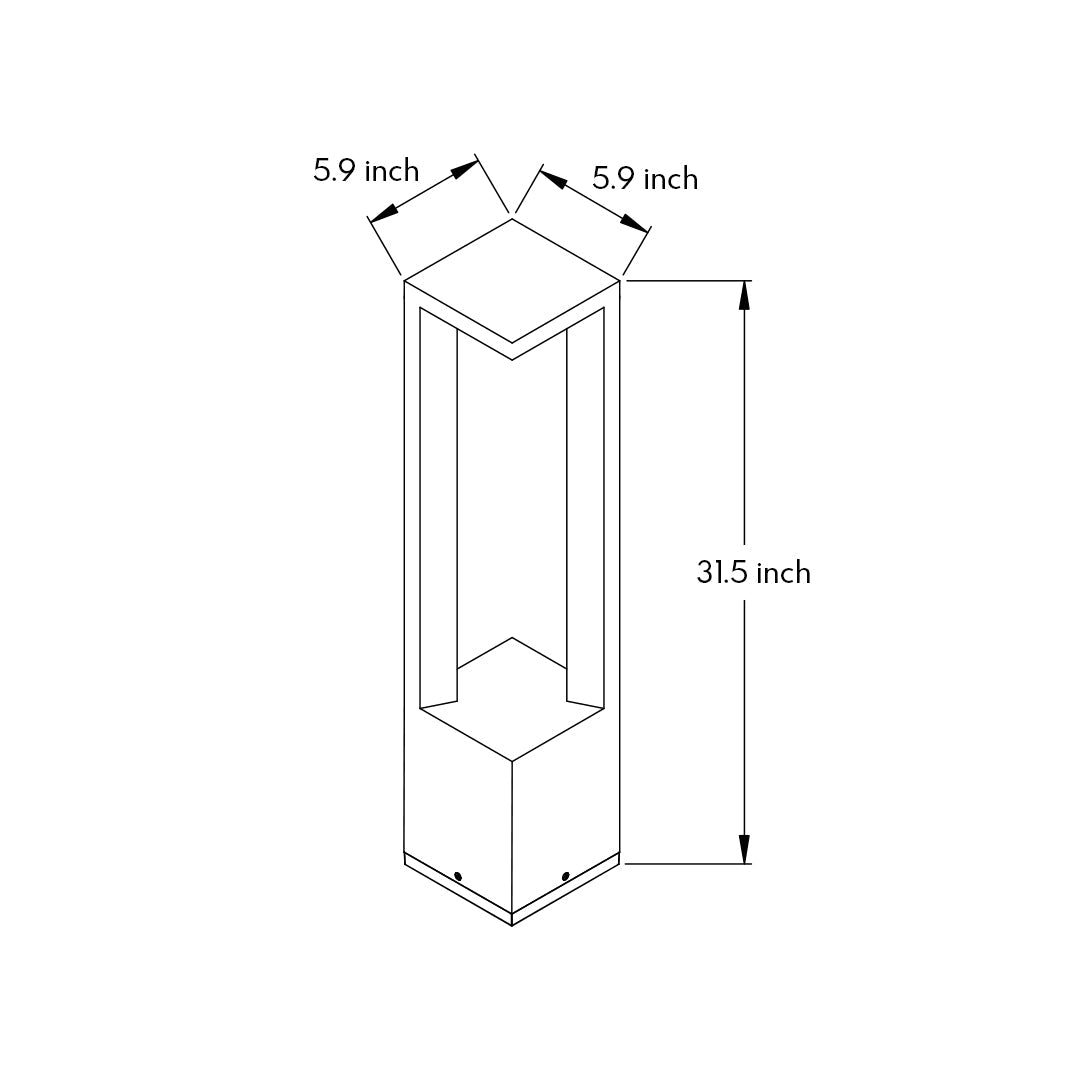 Cutout LED Landscape Bollard Lights Minimalist Garden Pole