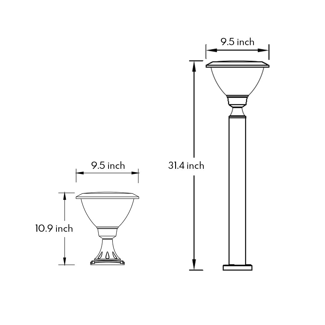 LED Metal Garden Lights Black Modern Minimalist Outdoor Bollard Light