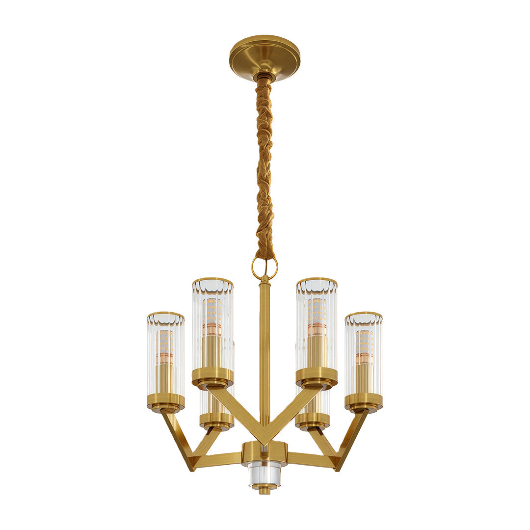 Glass Drop Chandelier High-End Luxury Copper Ceiling Light