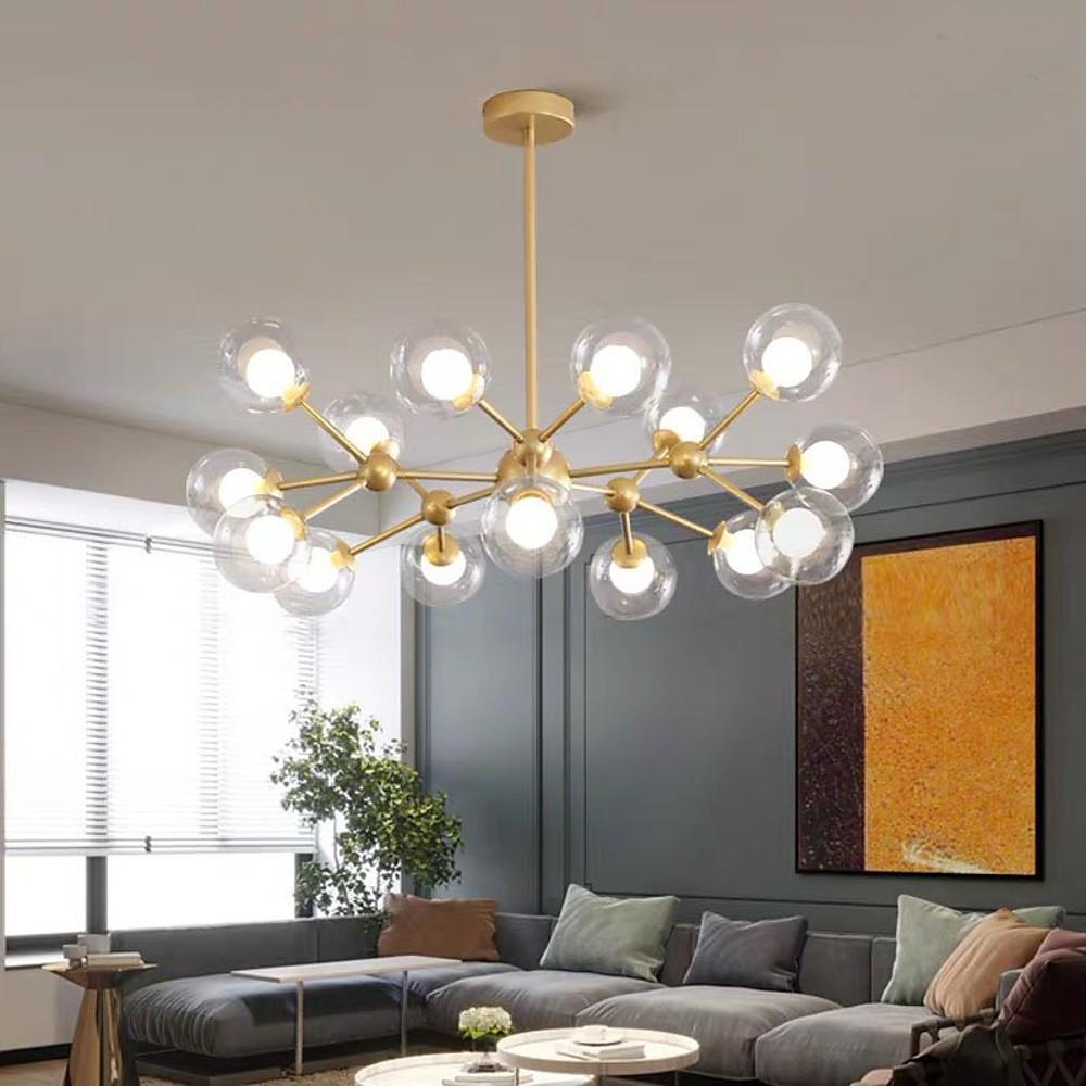 glass sputnik light Modern metal 15-Light Ceiling light