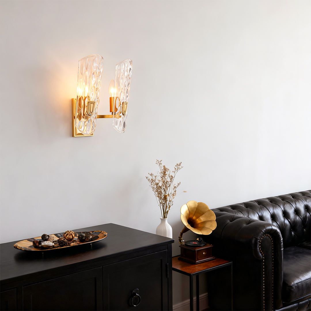 Brass Glass Wall Light European Style Classic Metal Lamp