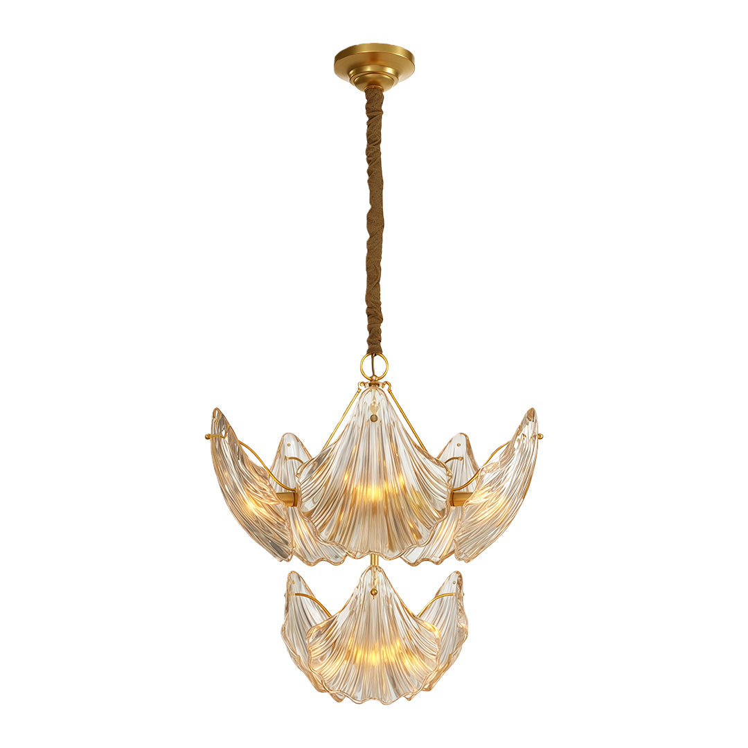 Modern Large Chandeliers Luxury Copper Glass Ceiling Light