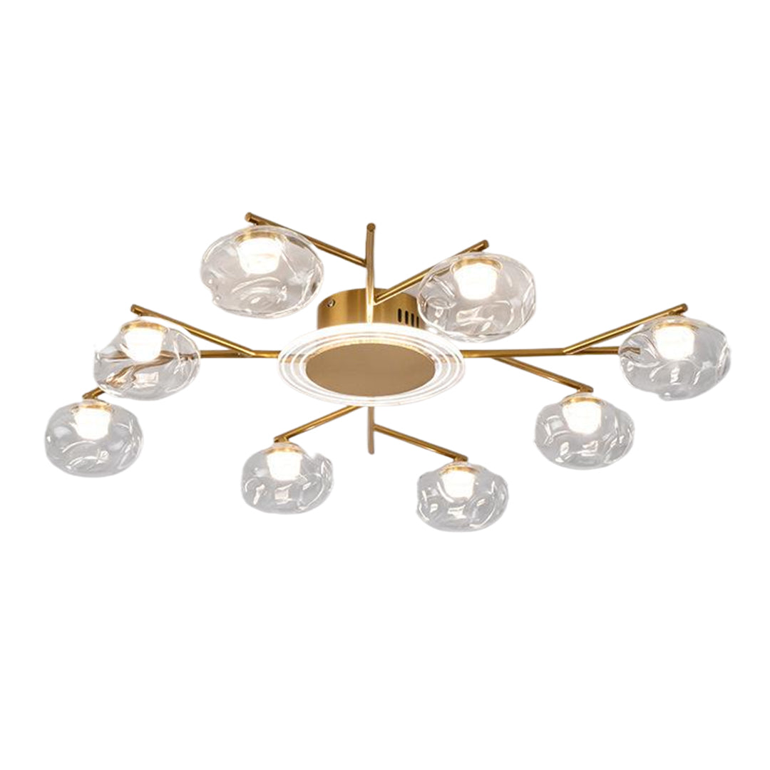 Round Large Semi Flush Mount Lighting Branching Semi-Flush Ceiling Light