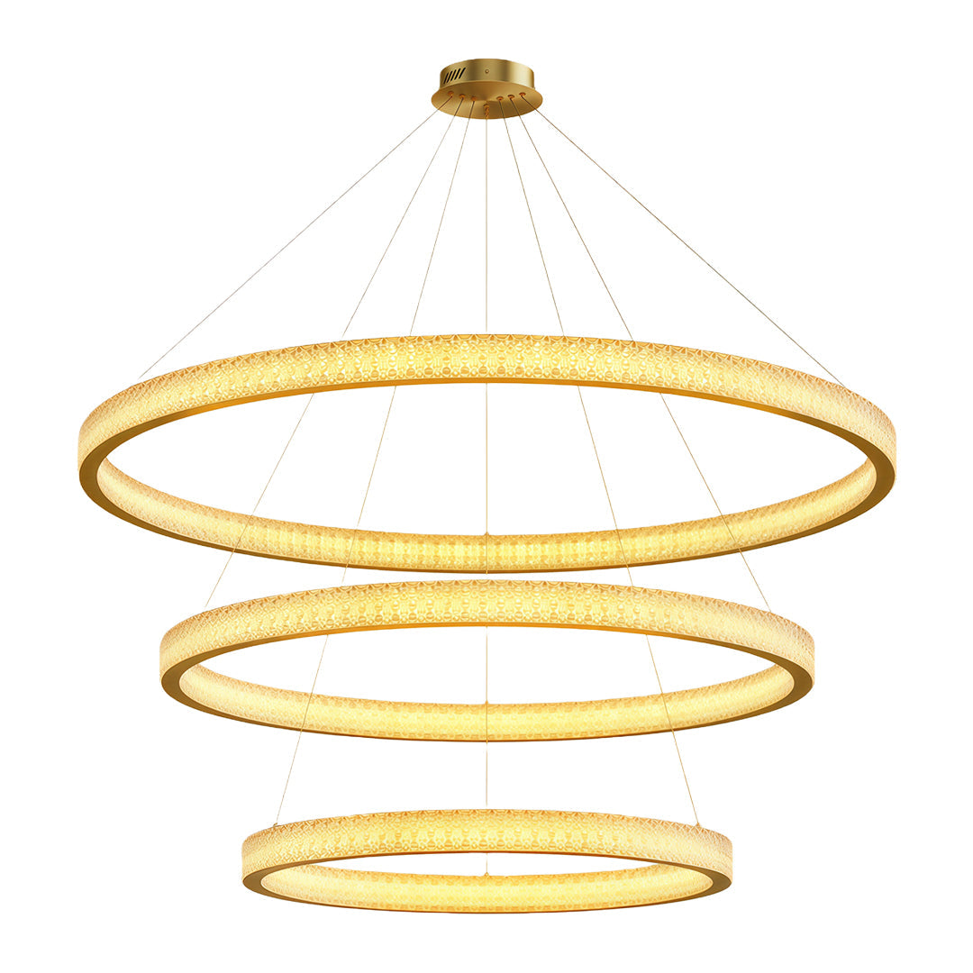 Circular Modern Chandelier Luxury Copper Ceiling Light