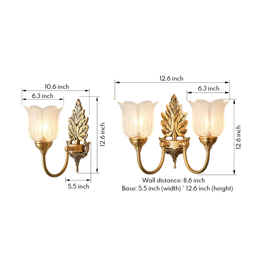 Brass Wall Light American Full Brass Artistic Bud Wall Lamp