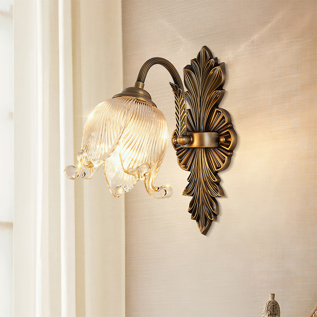Brass Wall Lights Clear Glass Shade Brass Lamp
